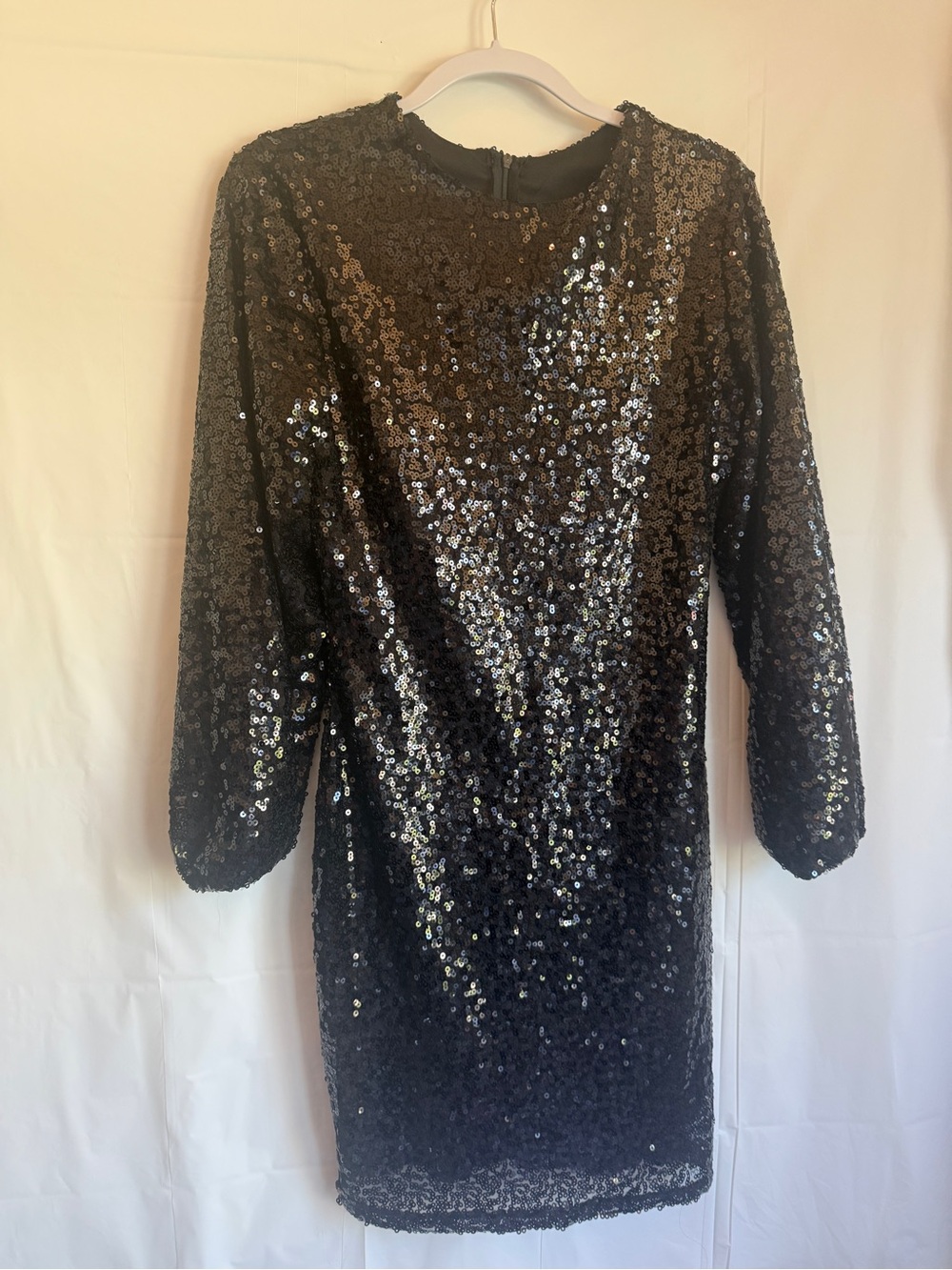Black Sequin Long Sleeve Party Dress